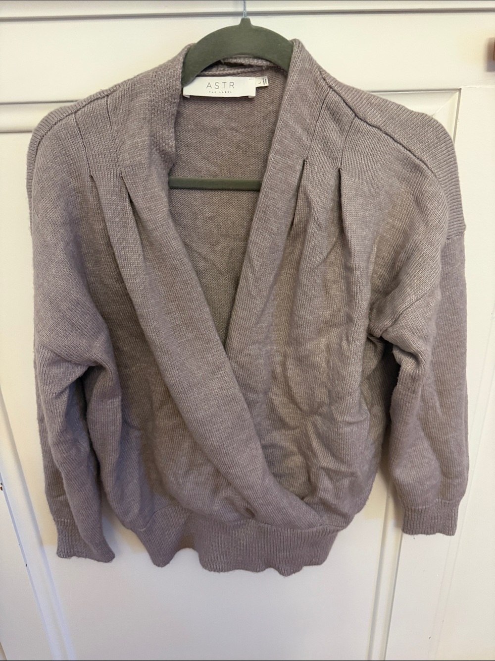 ASTR Dusty Lavender Crossover Wrap Sweater